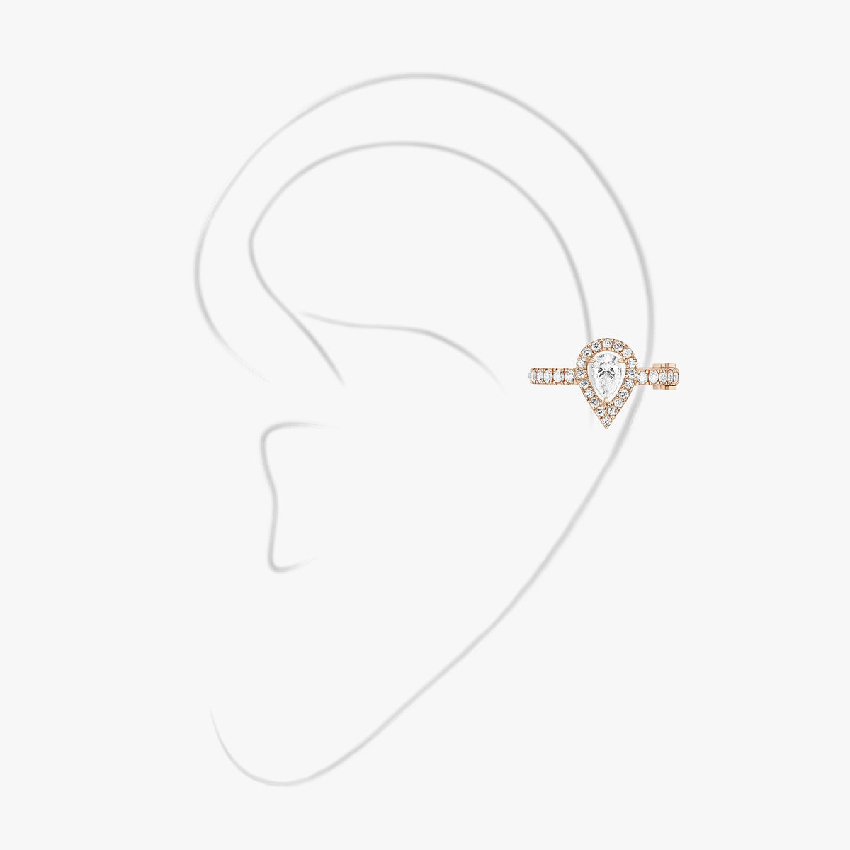 Boucles d'oreilles clip goutte zircon, sans perçage