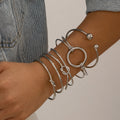 Bracelet ouvert double nœud ajouré, style commuter