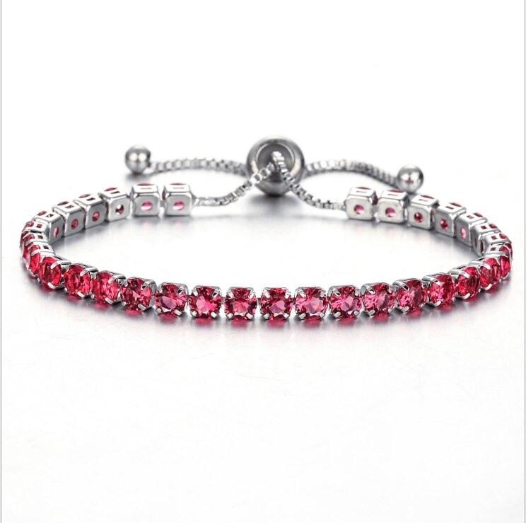 Bracelet chaîne tennis zircon 4mm, doré/argenté