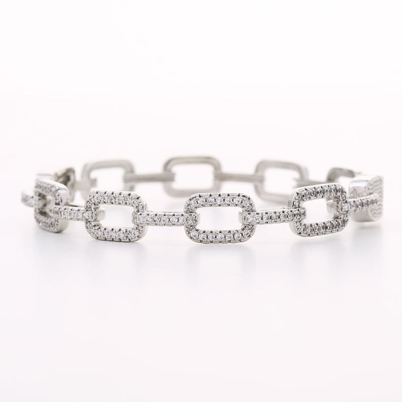 Bracelet chaîne plaqué platine, cuivre