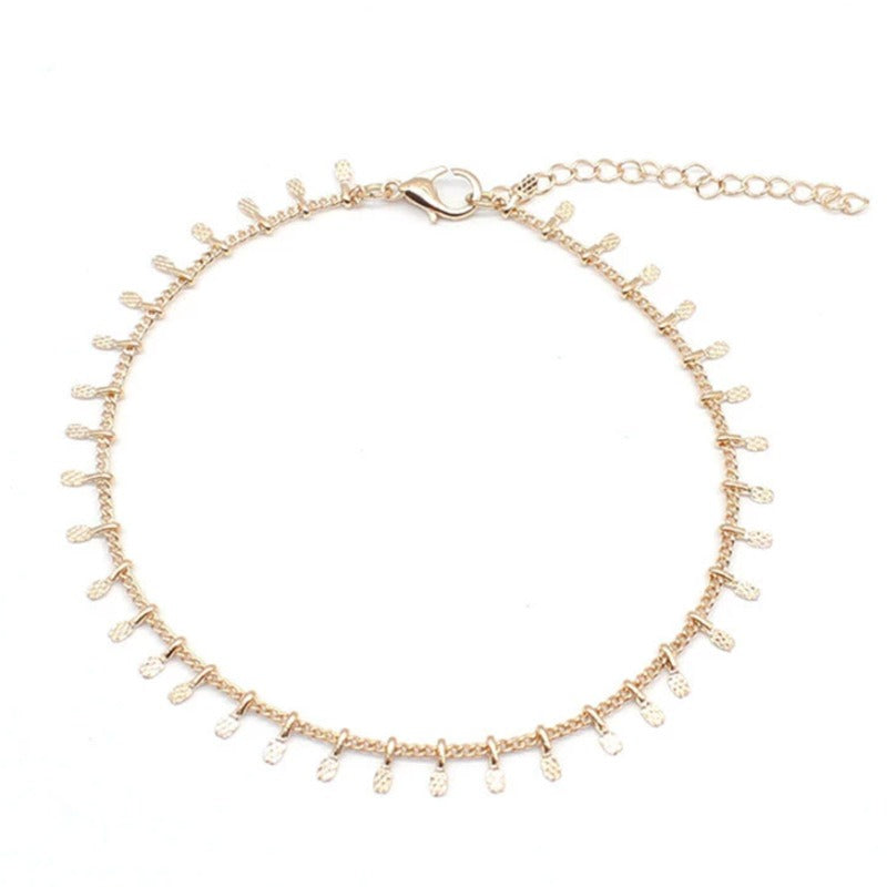 Bracelet de cheville pendentif estival, cuivre