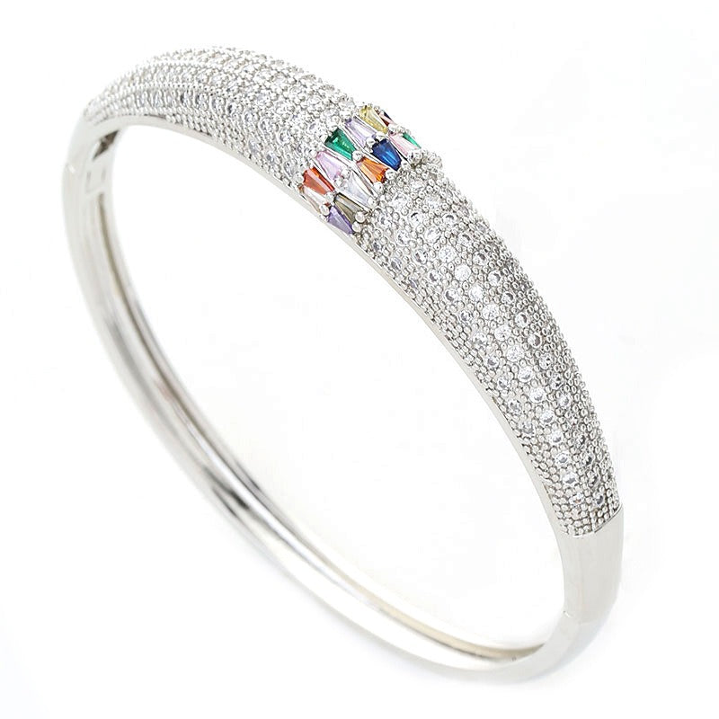 Bracelet zircon plaqué inaltérable, cuivre