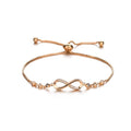 Bracelet infini cristal ajustable, argenté