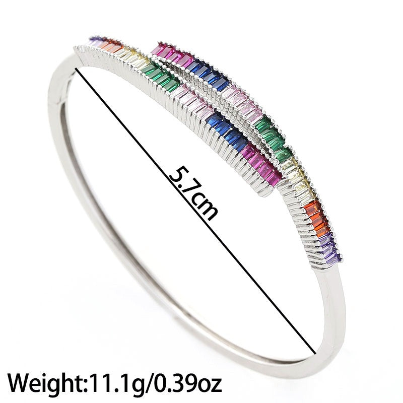 Bracelet zircon coloré, plaqué or