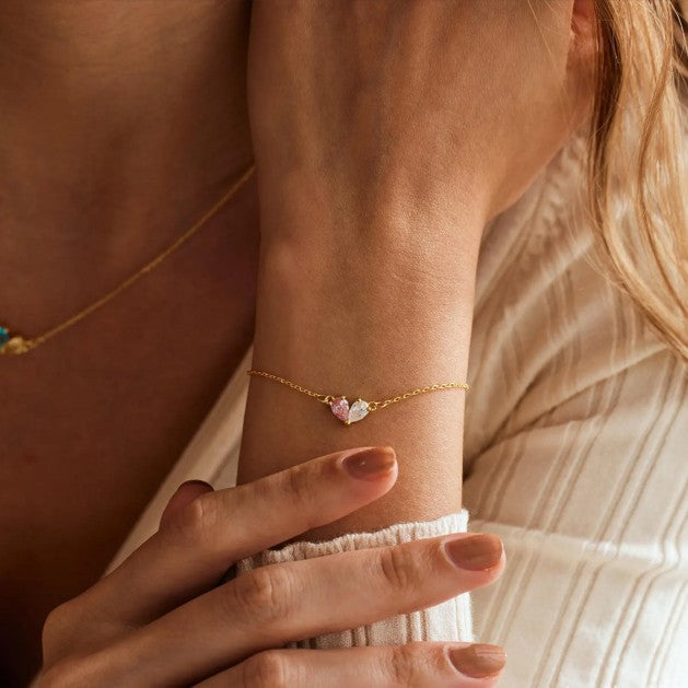 Bracelet goutte serti de zircons