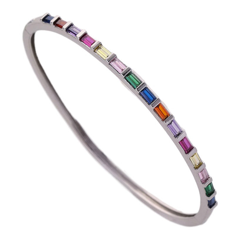 Bracelet gros zircon coloré