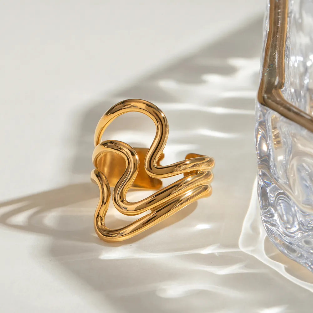 Bague ouverte corruguée, acier inoxydable