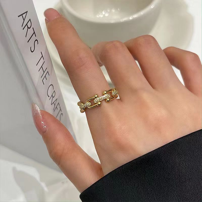 Bague chaîne zircon serti