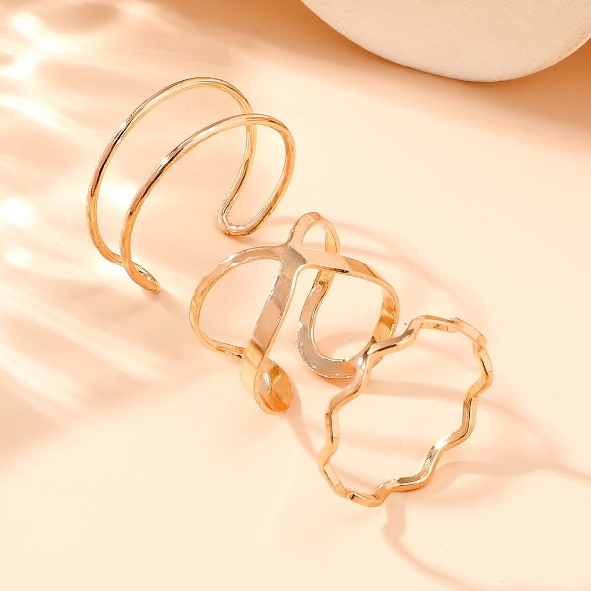 Set de 3 bagues croisées minimalistes
