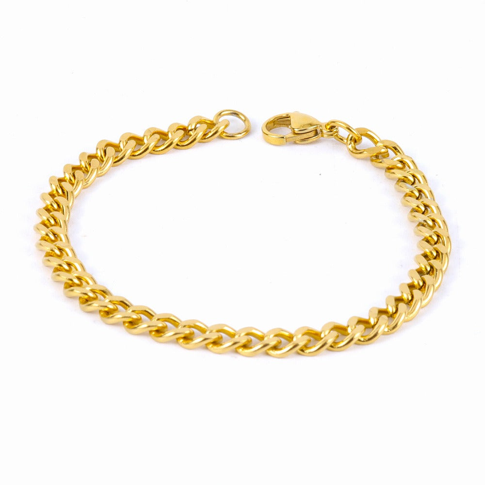 Collier chaîne cubaine épaisse, plaqué or