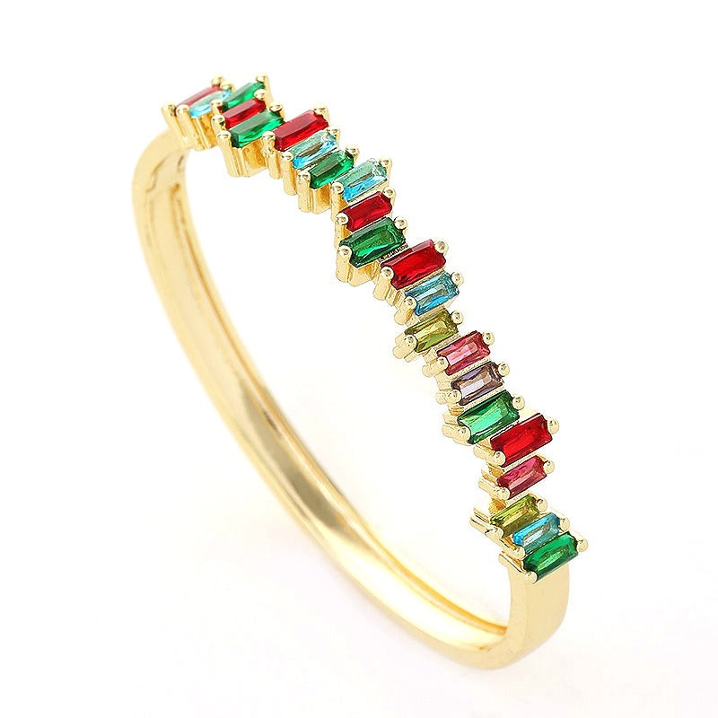 Bracelet zircon scintillant, cuivre