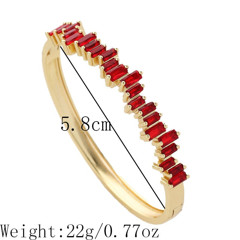 Bracelet zircon scintillant, cuivre