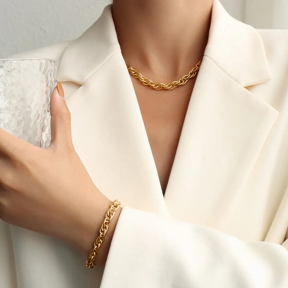 Bracelet chaîne, acier titane