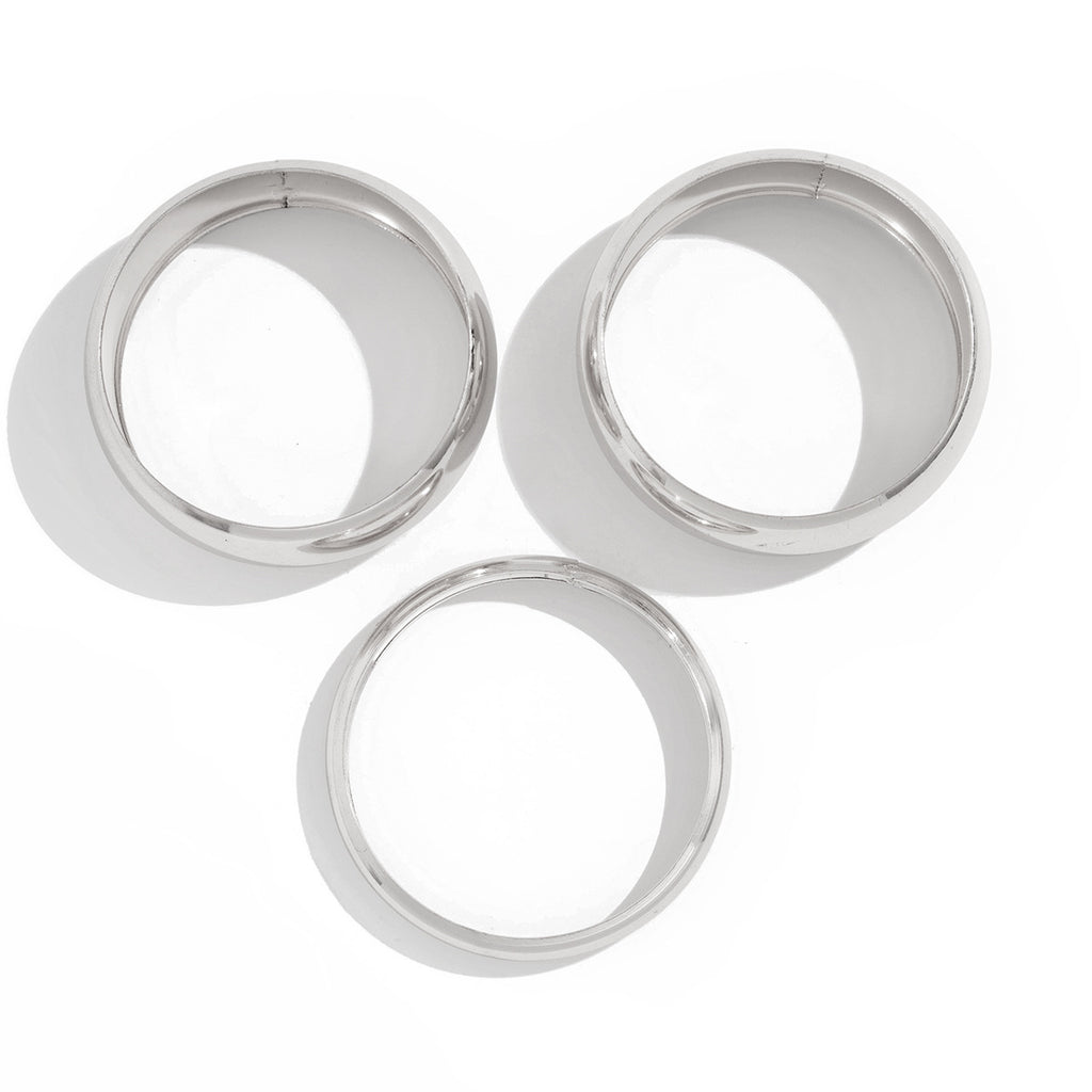 Set de bracelets empilables lisses, effet métallique