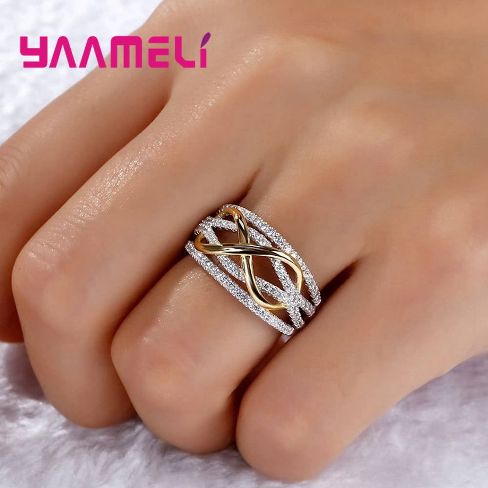 Bague infini ajourée, argent massif 925