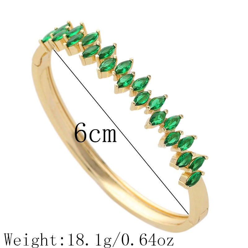 Bracelet zircon coloré scintillant, cuivre
