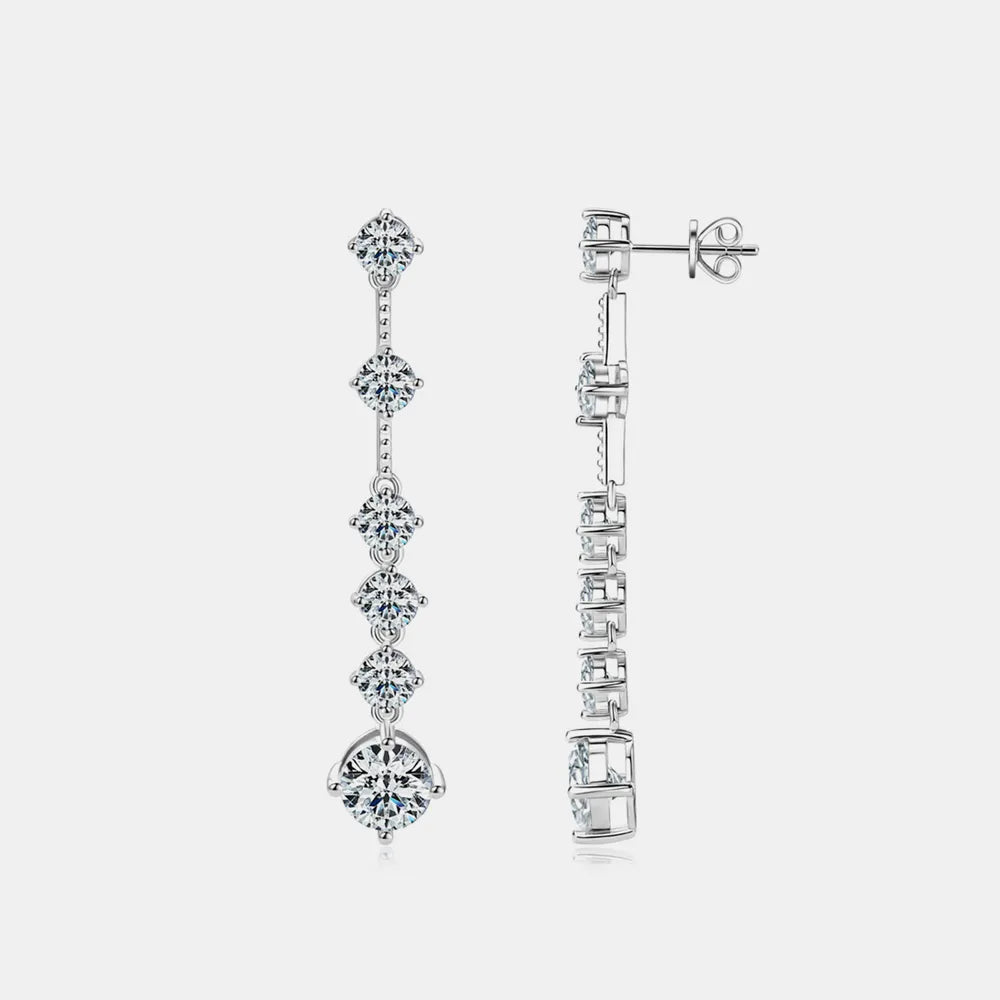 Boucles d'oreilles moissanite 4 carats, style élégant