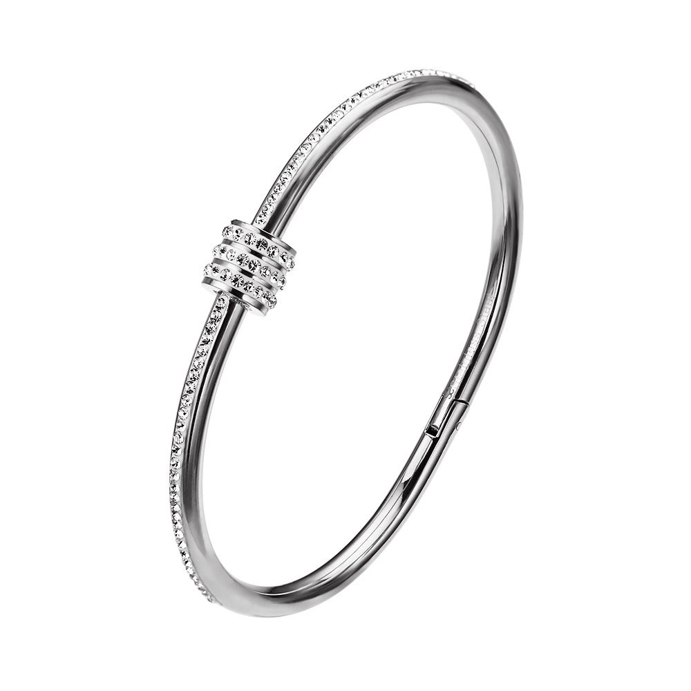 Bracelet zircon intégral, plaqué or 18 carats