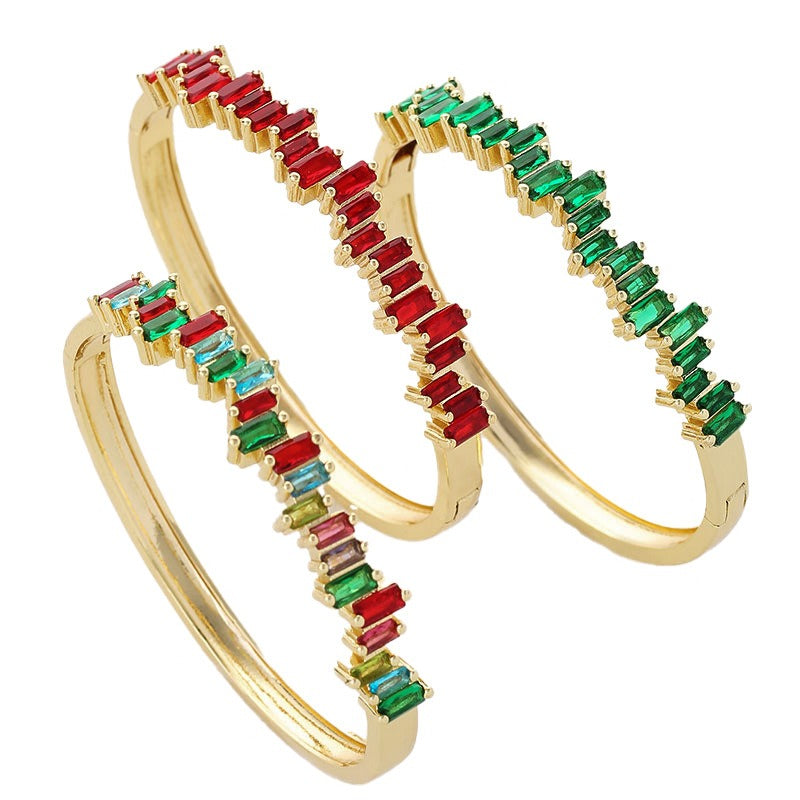 Bracelet zircon scintillant, cuivre