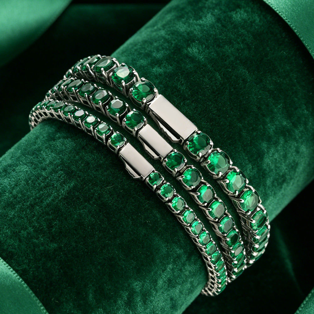 Bracelet chaîne tennis 3-5mm zircon, style hip-hop