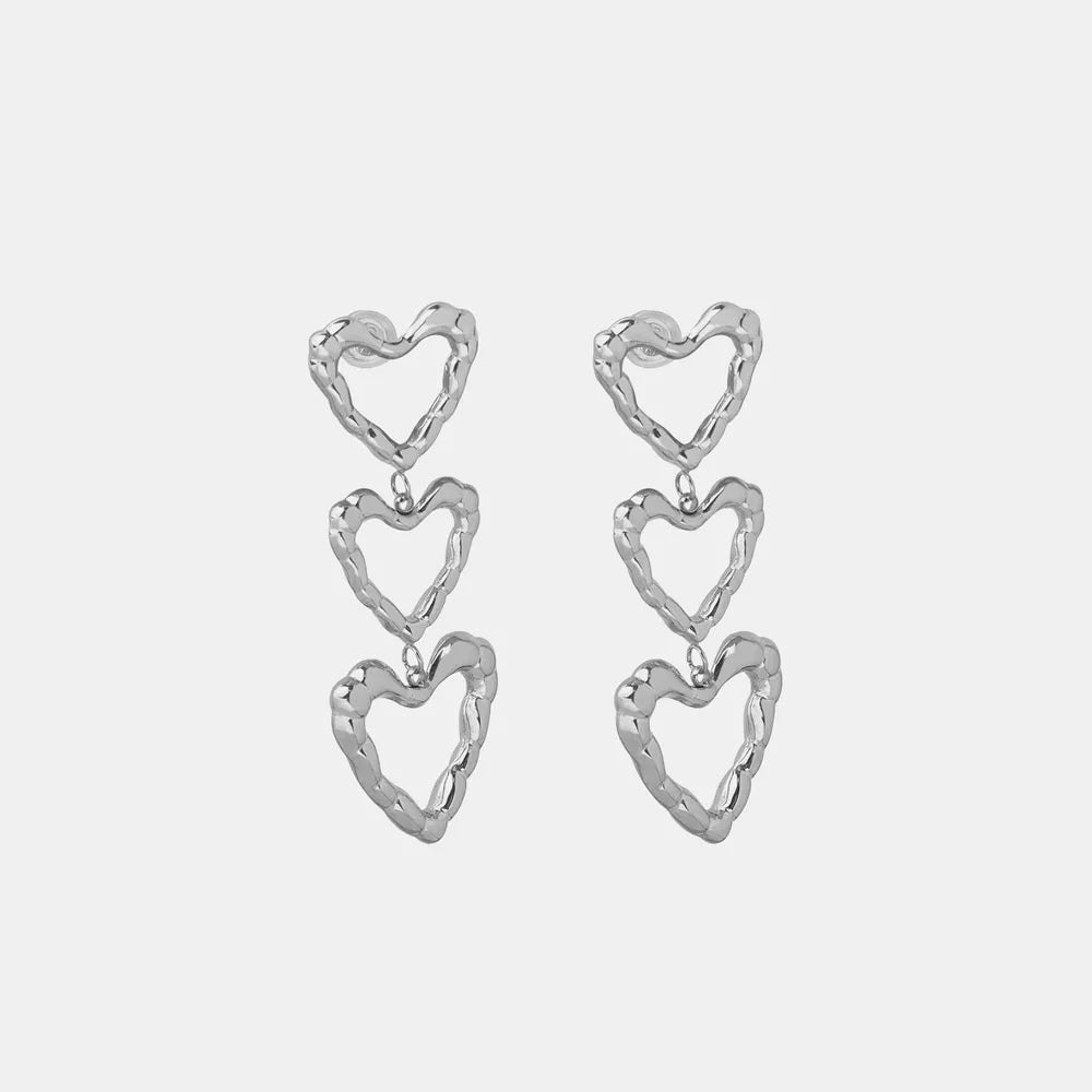 Boucles d'oreilles cœur, acier titane