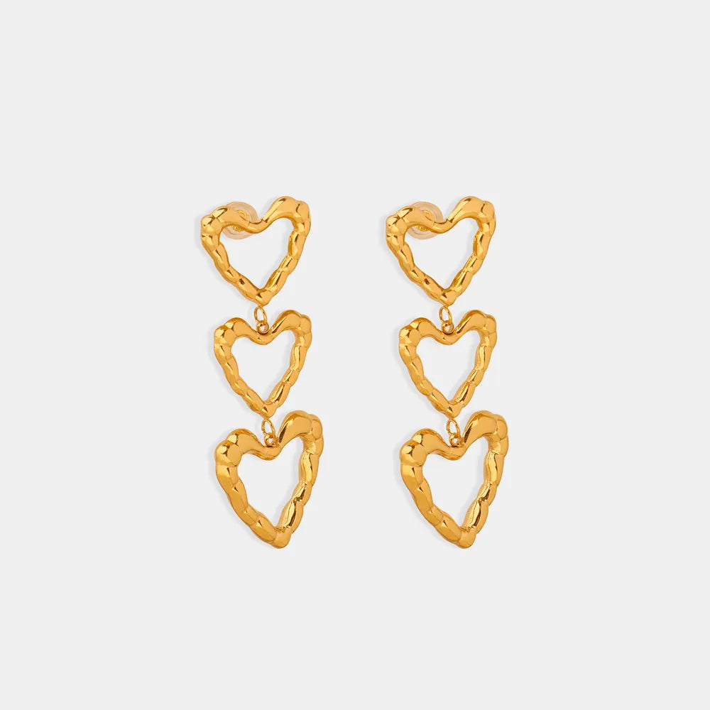 Boucles d'oreilles cœur, acier titane