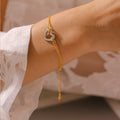 Bracelet cœur, plaqué or 18 carats fin