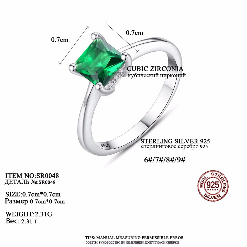 Bague émeraude zircon, argent 925