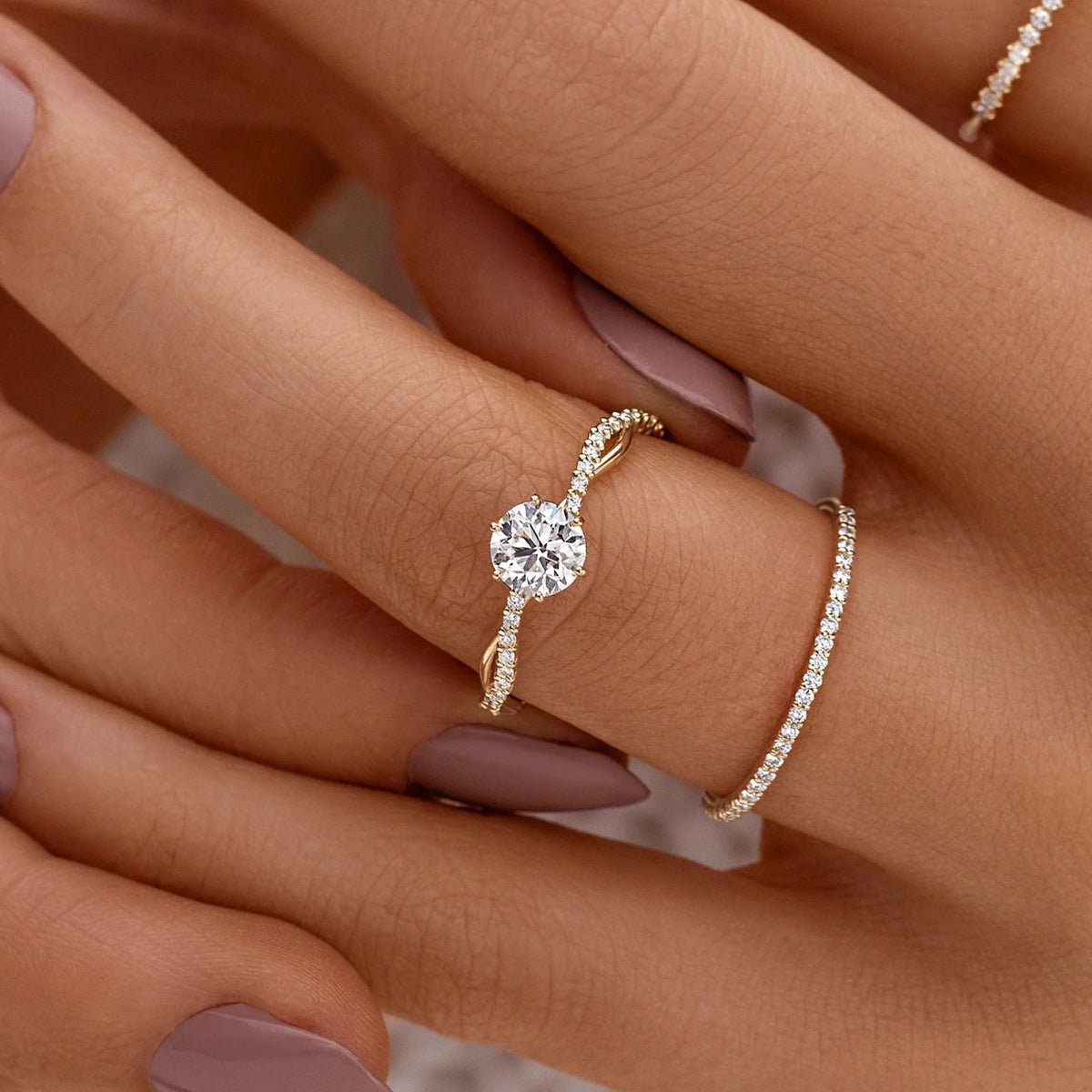 Bague vague tressée zircon, argent 925