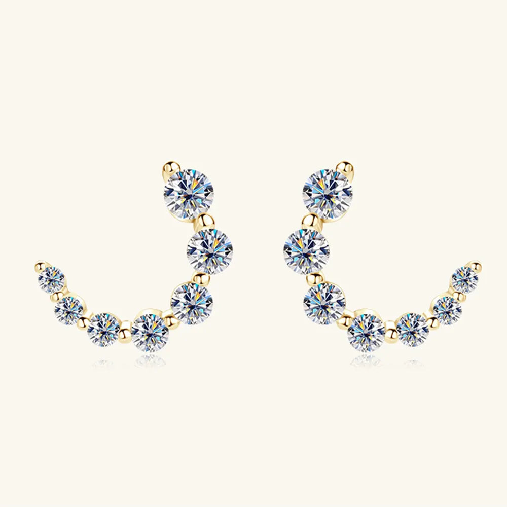Puces d'oreilles moissanite serties, argent 925