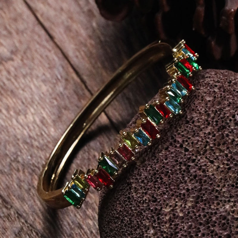 Bracelet zircon scintillant, cuivre