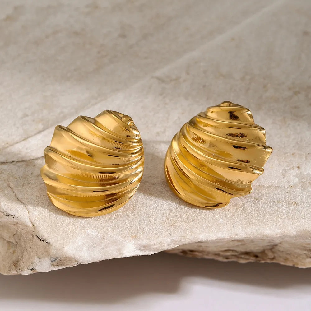 Puces d'oreilles coquillage, acier inoxydable
