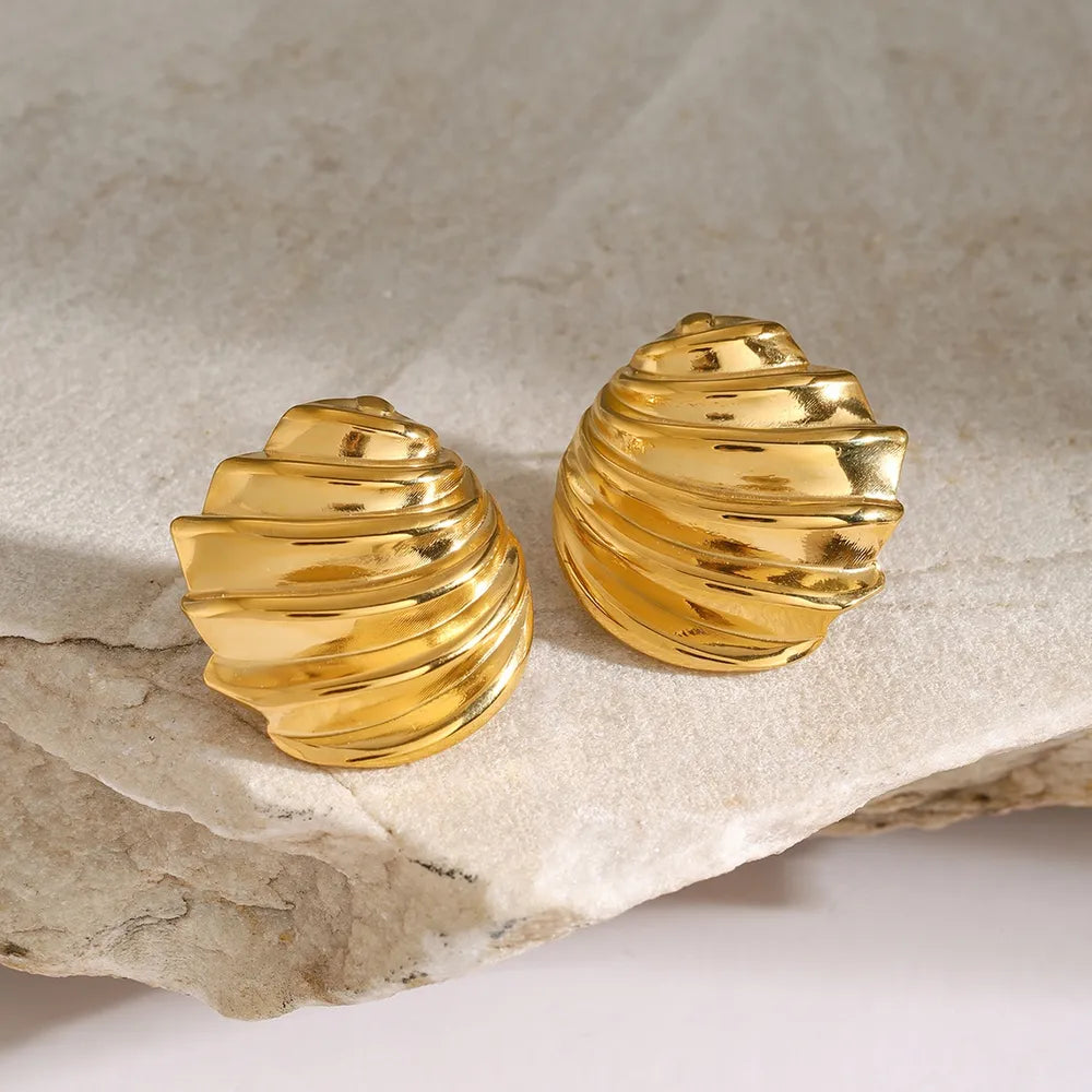 Puces d'oreilles coquillage, acier inoxydable