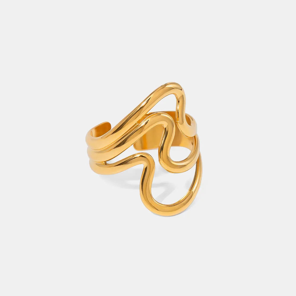Bague ouverte corruguée, acier inoxydable
