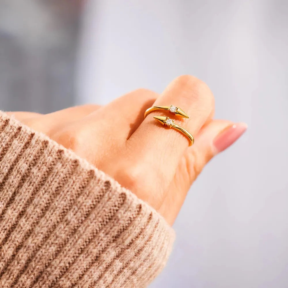Bague croisée zircon, argent 925