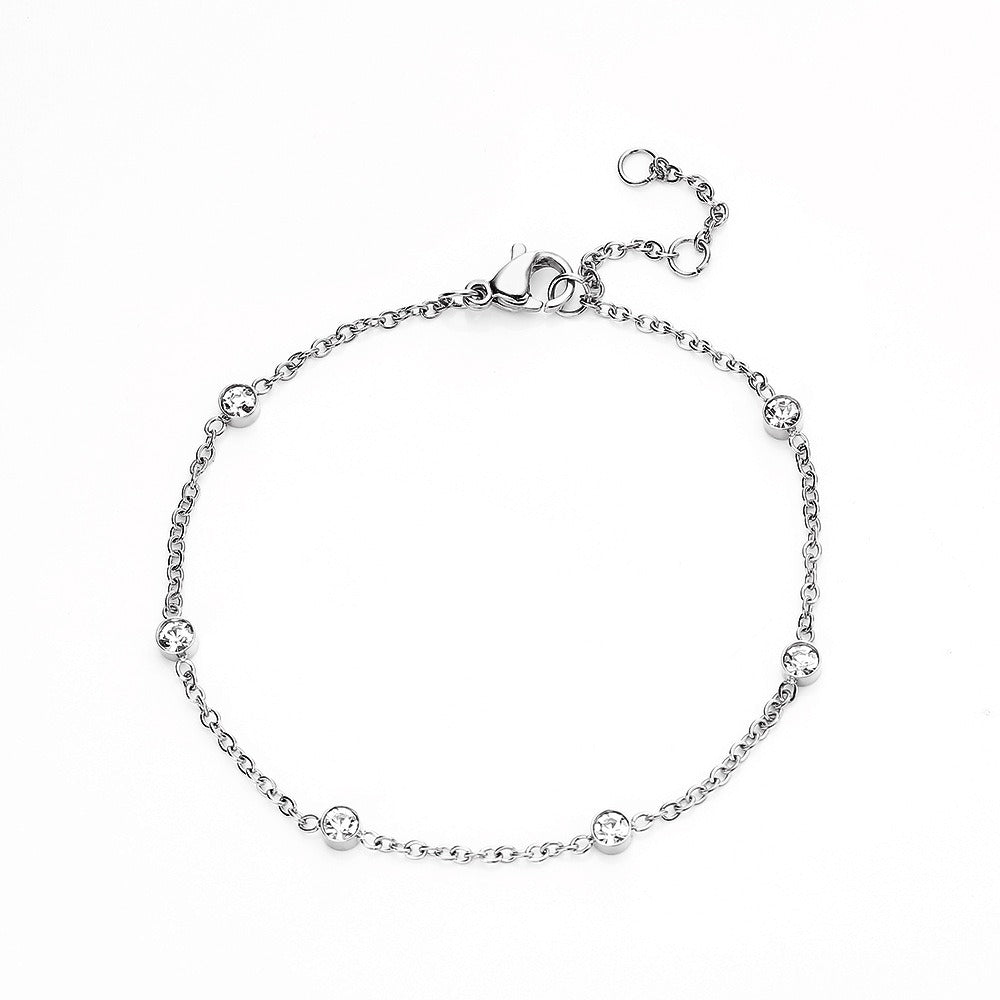 Bracelet zircon, acier inoxydable