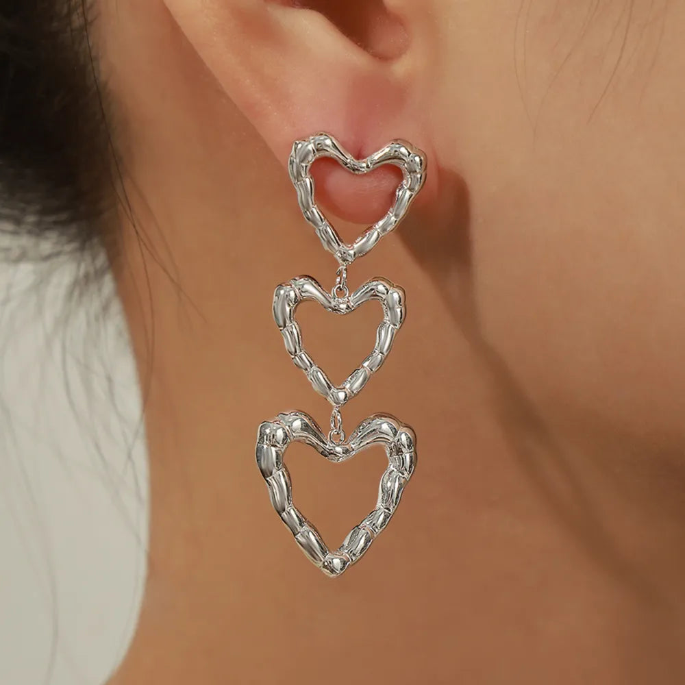 Boucles d'oreilles cœur, acier titane