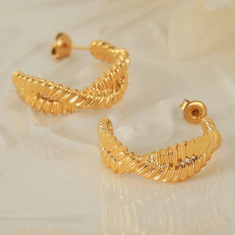 Puces d'oreilles géométriques, acier titane