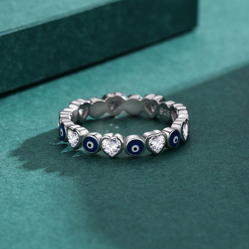 Bague cœur zircon, argent 925