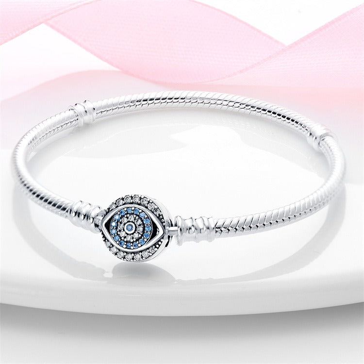 Bracelet pendentif main et œil, argent 925