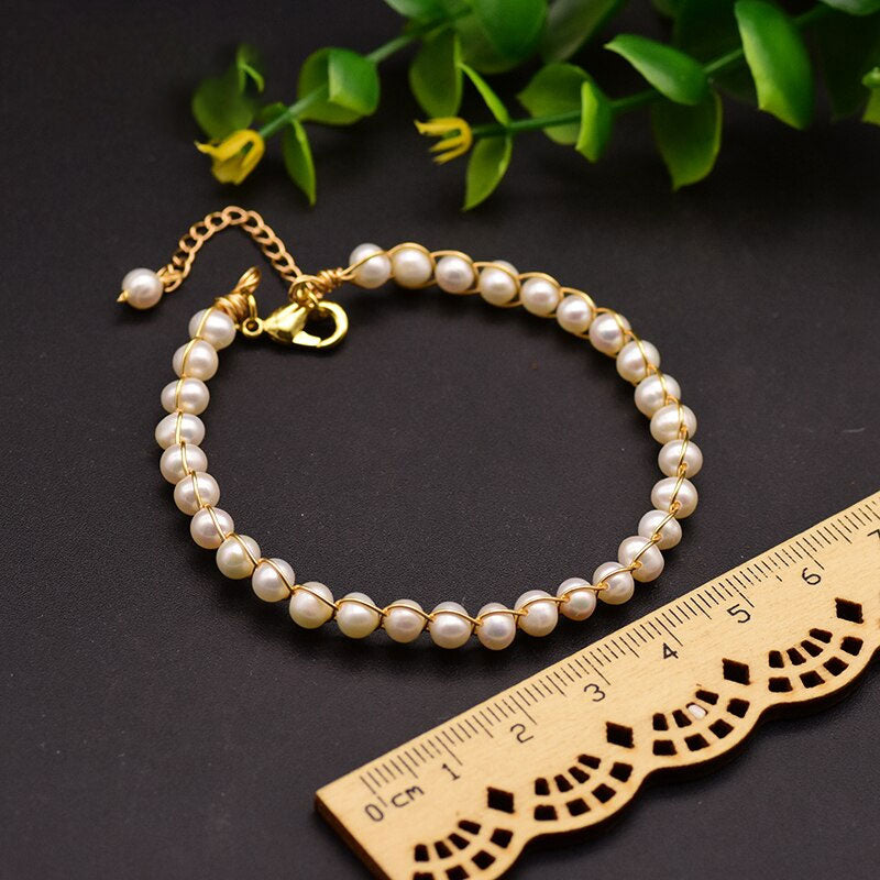 Bracelet ajustable perle d'eau douce
