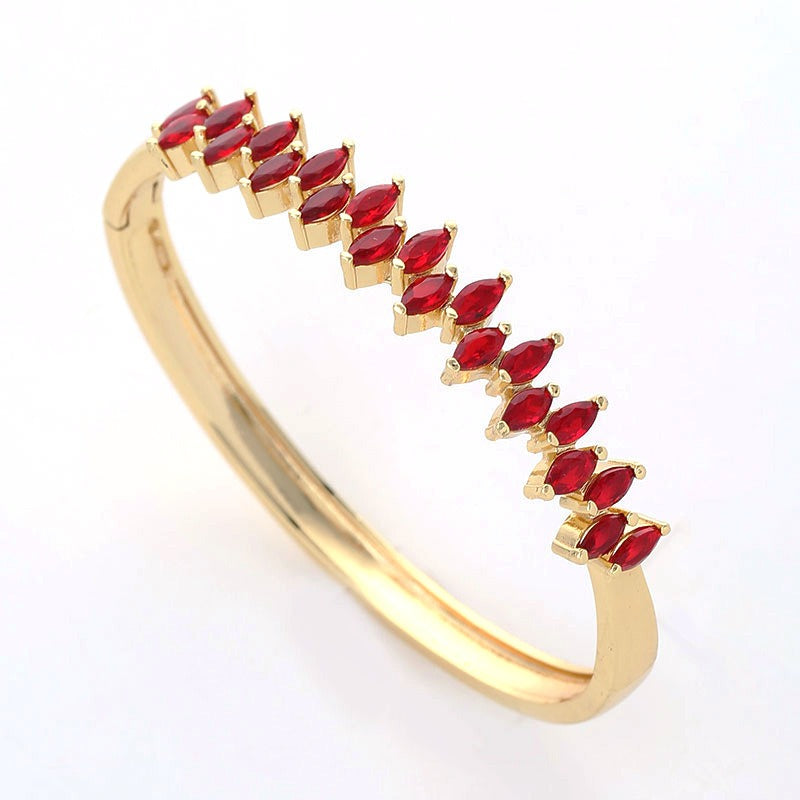 Bracelet zircon coloré scintillant, cuivre