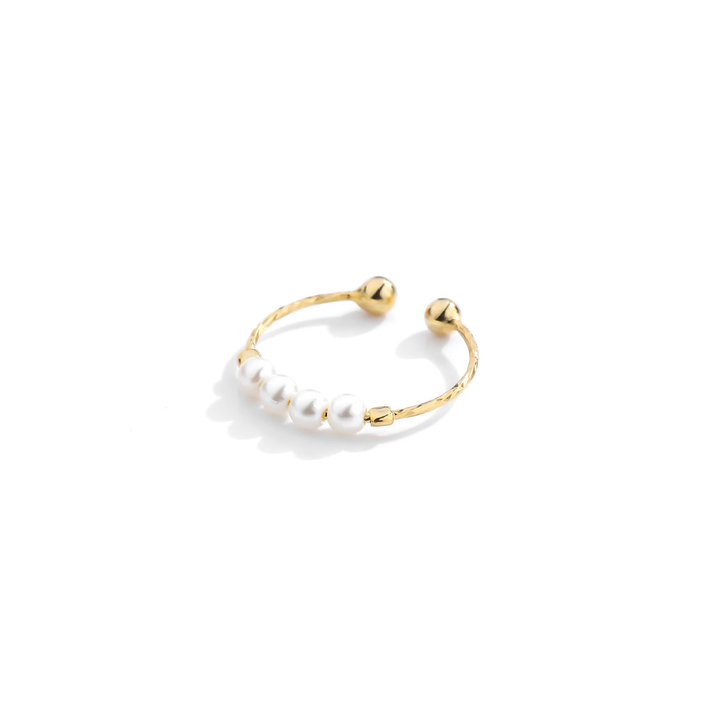 Bague perle rétro, argent