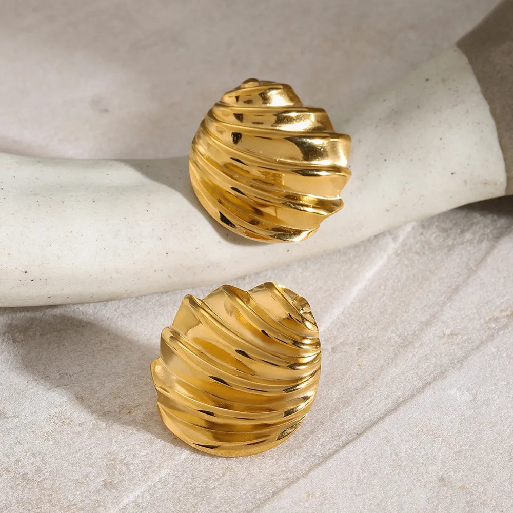 Puces d'oreilles coquillage, acier inoxydable