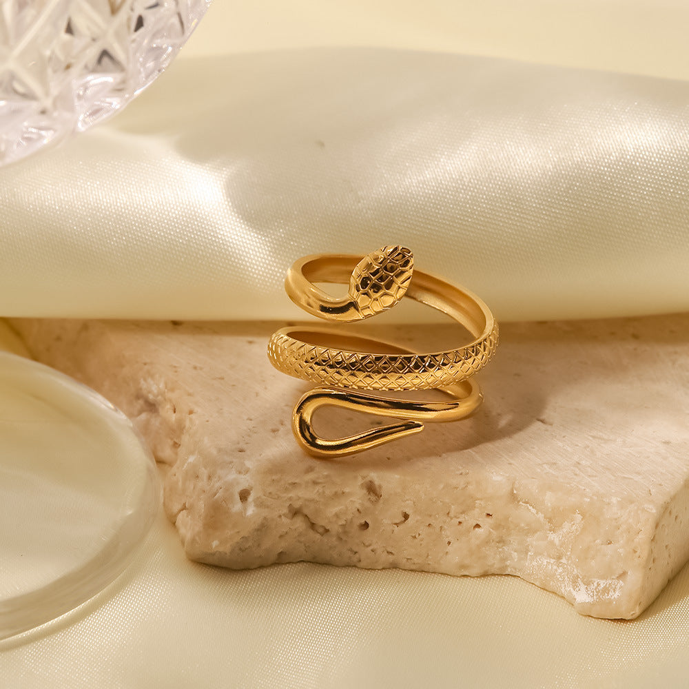 Bague serpent rétro, style élégant