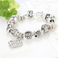 Bracelet perles à breloques, argent 925