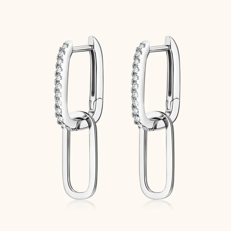 Boucles d'oreilles moissanite, argent massif 925