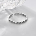 Bague ouverte torsadée vintage, argent 925