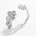 Bague ouverte zircon serti, argent 925