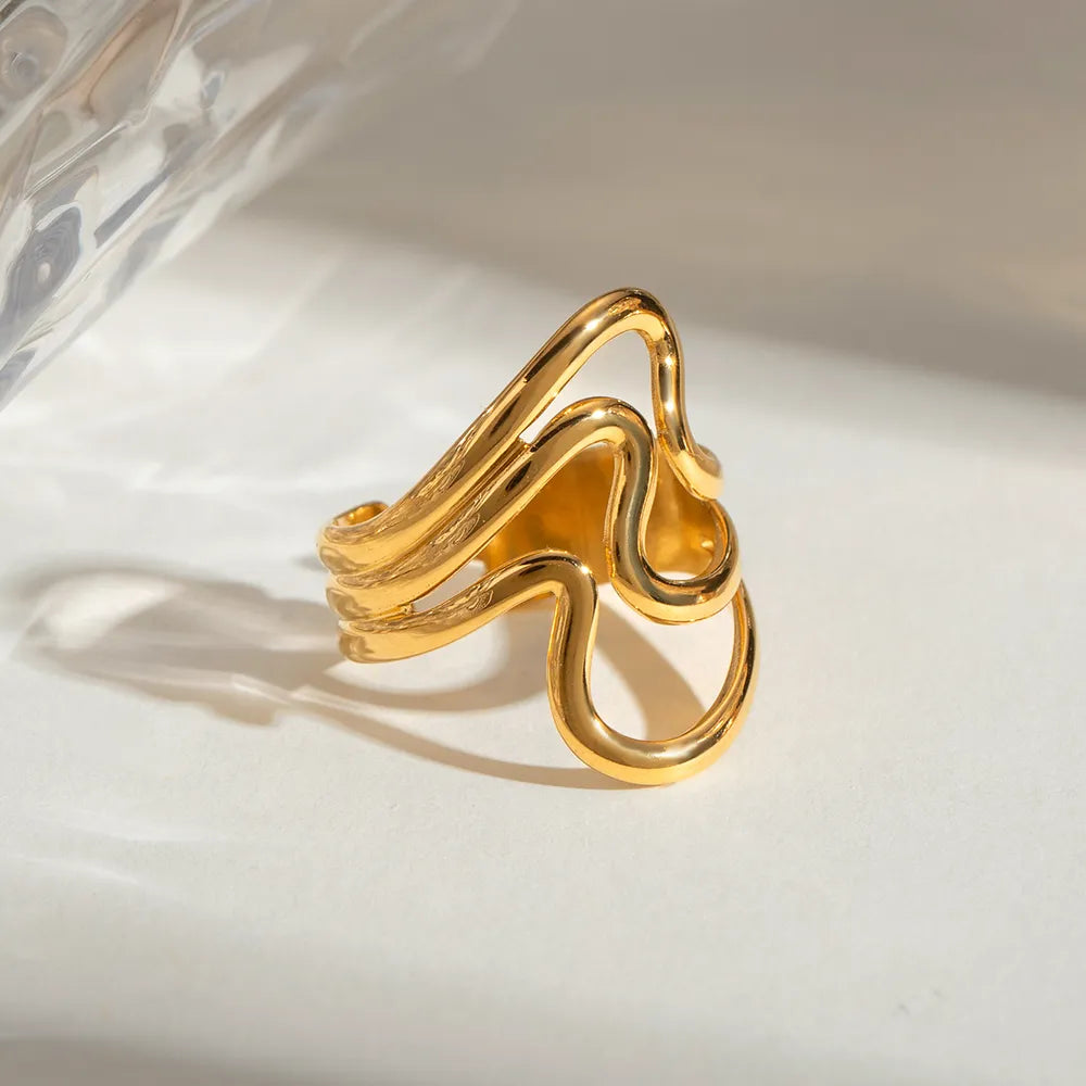 Bague ouverte corruguée, acier inoxydable